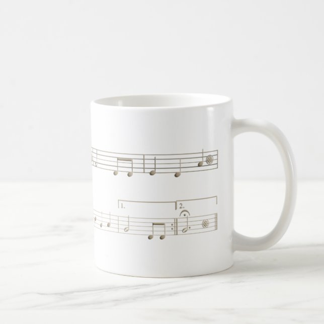 Taza De Café Partitura cumpleaños feliz para Oboe (Derecha)
