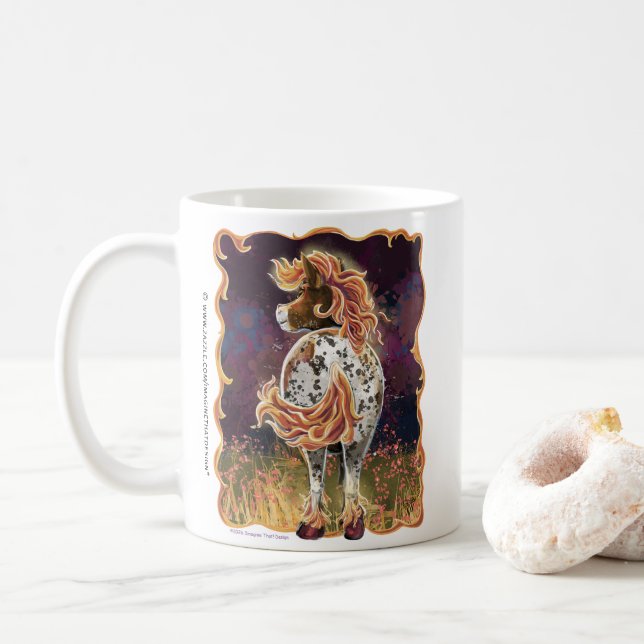 Taza de café Party Time Fire Horse (Con donut)