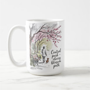 Taza De Café pasarela de flores de cerezo en Central Park