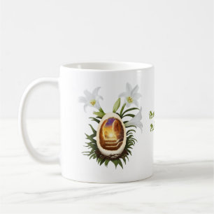 Taza De Café Pascua cristiana es la corona de la gruta de la cu