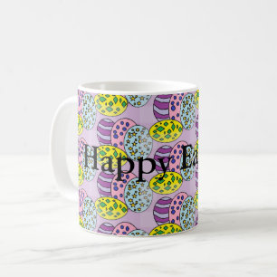 Taza De Café Pascua de huevos con motivos coloridos