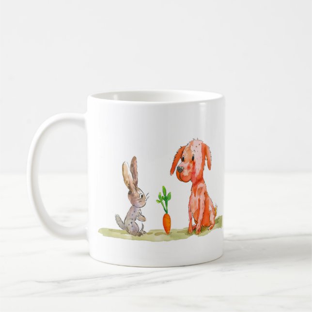 Taza De Café Pascua de perro y conejo (Izquierda)