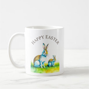 Taza De Café Pascua moderna de conejo conejo conejo conejo