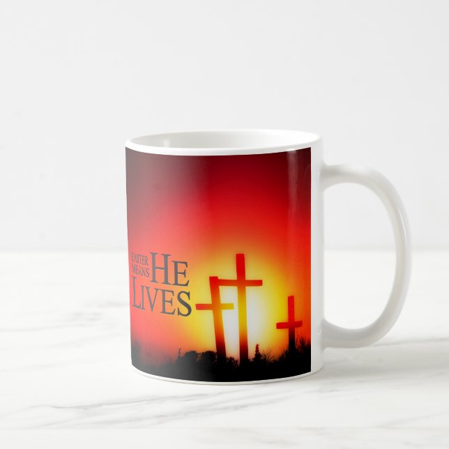 Taza De Café Pascua significa que vive Mug (Derecha)