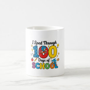 Taza De Café Pasé a toda velocidad 100 días de colegio chico ju