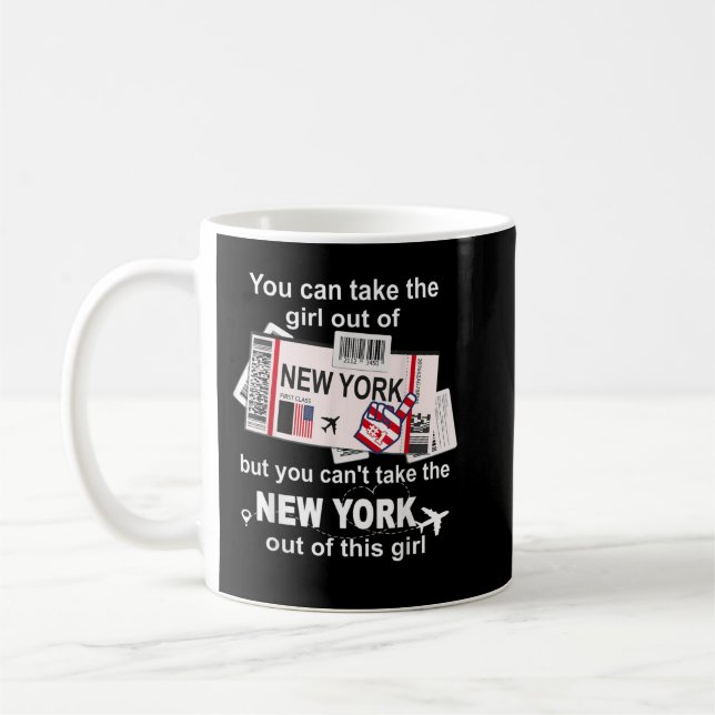 Taza De Café Pase de embarque de Nueva York - Chica de Nueva Yo (Izquierda)