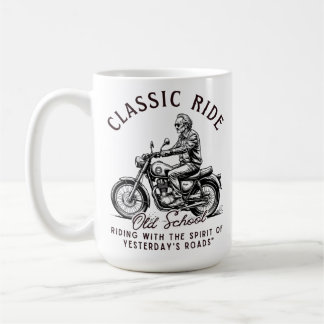 Taza De Café Paseo Clásico Motociclista Antiguo Vintage