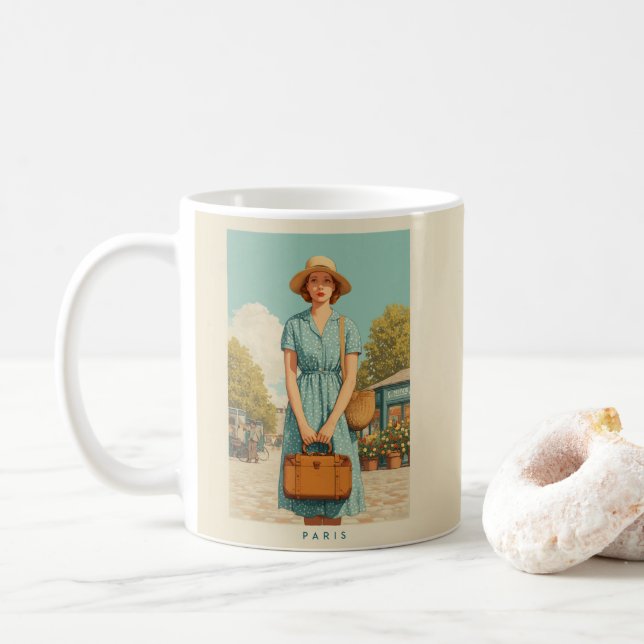 Taza De Café Paseo de verano por París (Con donut)