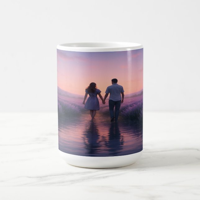Taza De Café Paseo del crepúsculo de lavanda (Centro)