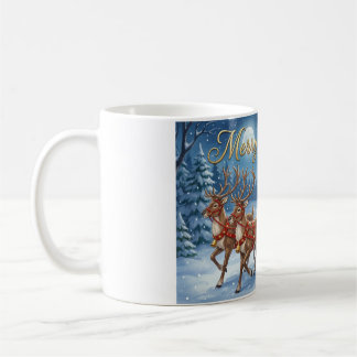 Taza De Café Paseo nevado de Santa en su trineo