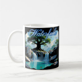 Taza De Café Paseo rústico por la naturaleza hasta cascadas al