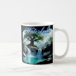 Taza De Café Paseo rústico por la naturaleza hasta cascadas al