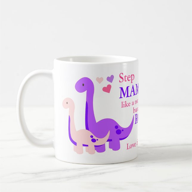 Taza De Café Paso Mamasaurus Día de la Madre Café Mug (Izquierda)