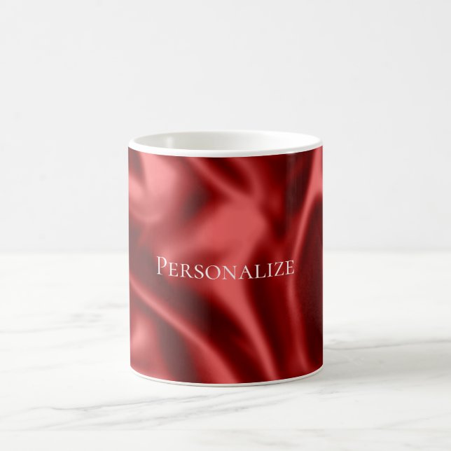 Taza De Café Passion Red Romantic Faux Satin (Centro)