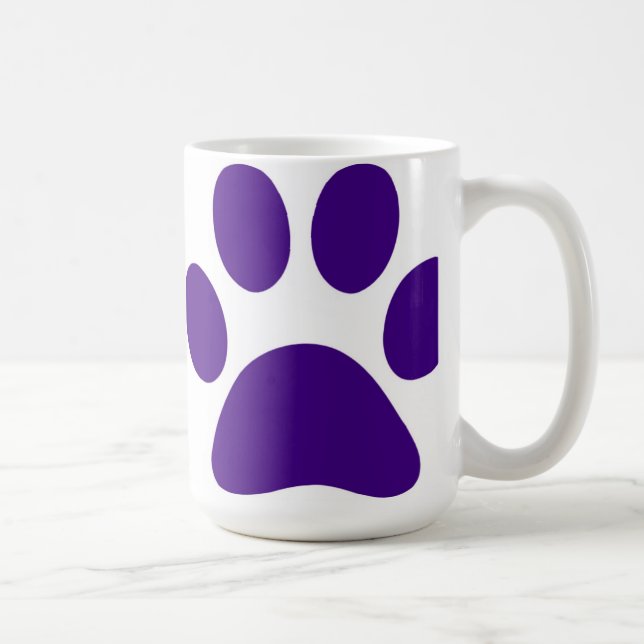 Taza De Café Pasta de perro morado Imprimir Personalizable Café (Derecha)