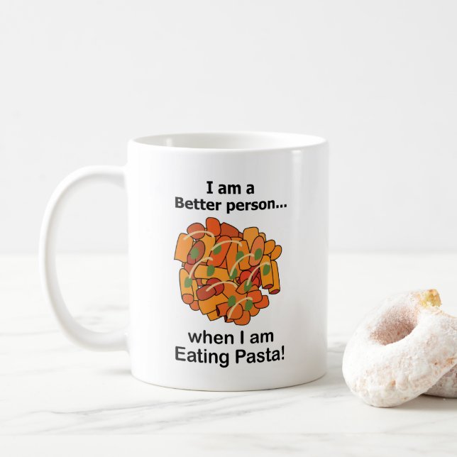 Taza De Café Pasta Makes Me Better Funny Pasta Lover  (Con donut)