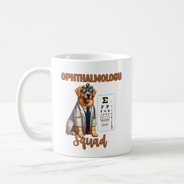 Taza De Café Pasta y visión Escuadrón de Oftalmología Animal (Izquierda)