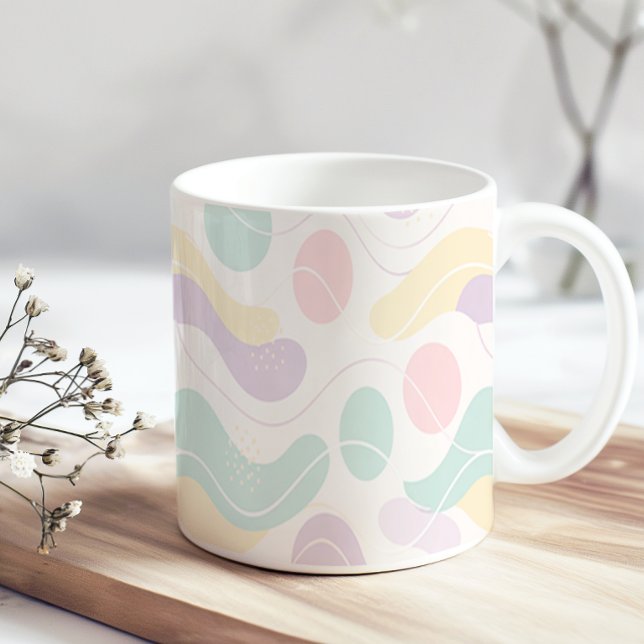 Taza De Café Pastel Abstract Seamless Pattern Waves and Circles (Subido por el creador)
