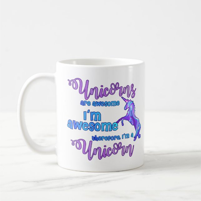 Taza De Café Pastel arcoiris soy unicornio (Izquierda)