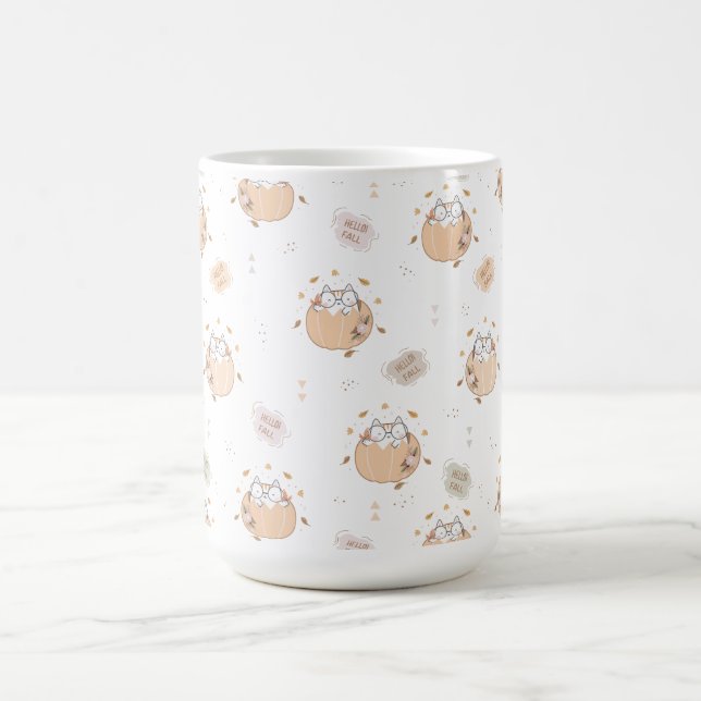 Taza De Café Pastel Autumn Cute Cats (Centro)