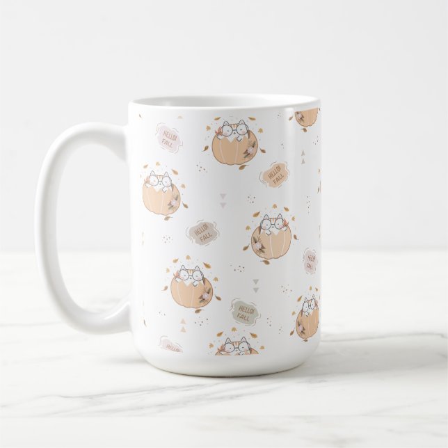 Taza De Café Pastel Autumn Cute Cats (Izquierda)