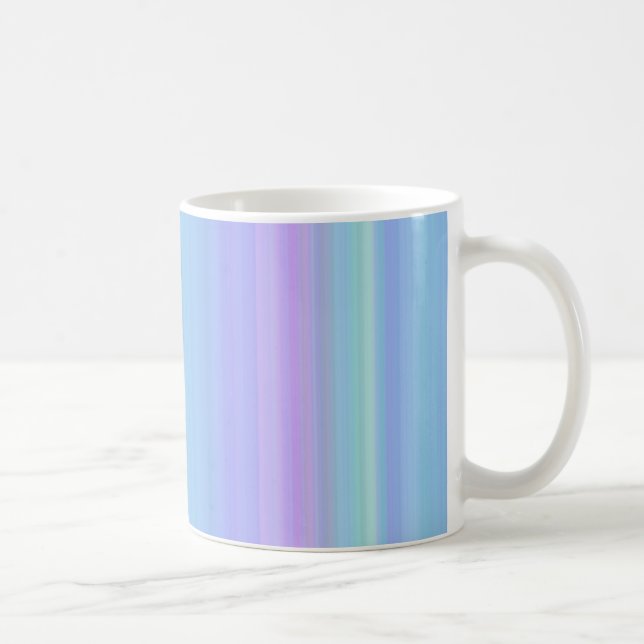 Taza De Café Pastel azul morado de rayas verdes (Derecha)