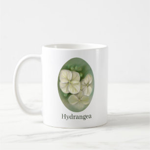 Taza De Café Pastel blanco crema suave Hydrangea Floral