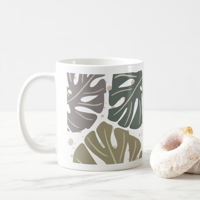 Taza De Café Pastel Boho Resumen Mug Estética Orgánica (Con donut)