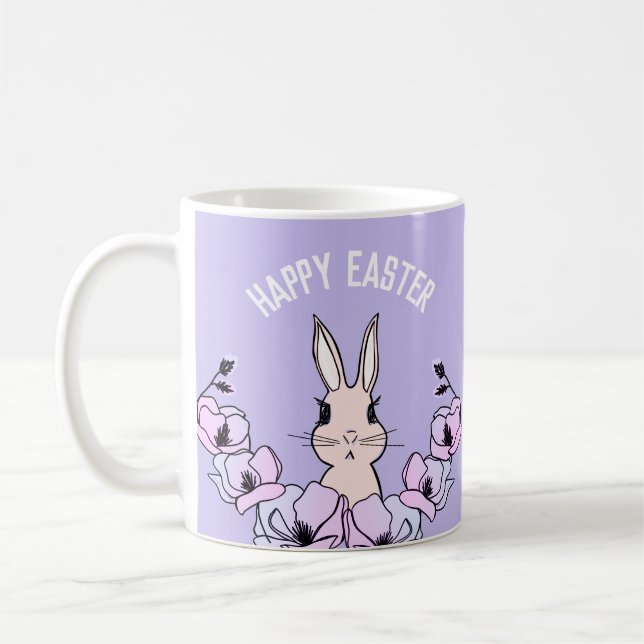 Taza De Café Pastel Bunny Magnolia Flower Easter (Izquierda)