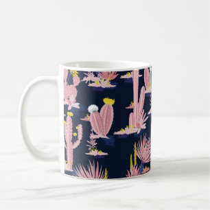 Taza De Café Pastel Cactus de verano vintage de patrón sin sold