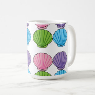 Taza De Café Pastel Colorful Seashell Pack