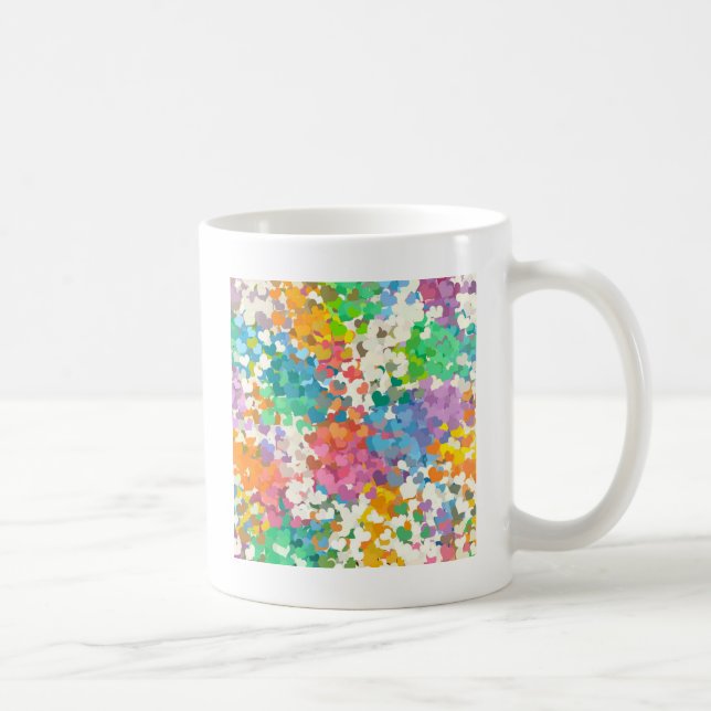 Taza De Café Pastel Confetti Hearts (Derecha)