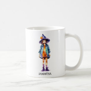 Taza De Café Pastel Cute Witch Chica Halloween Estética