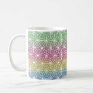 Taza De Café Pastel de arcoiris tradicional japonés Asanoha