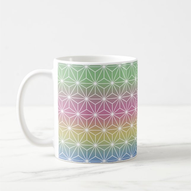 Taza De Café Pastel de arcoiris tradicional japonés de Asanoha (Izquierda)