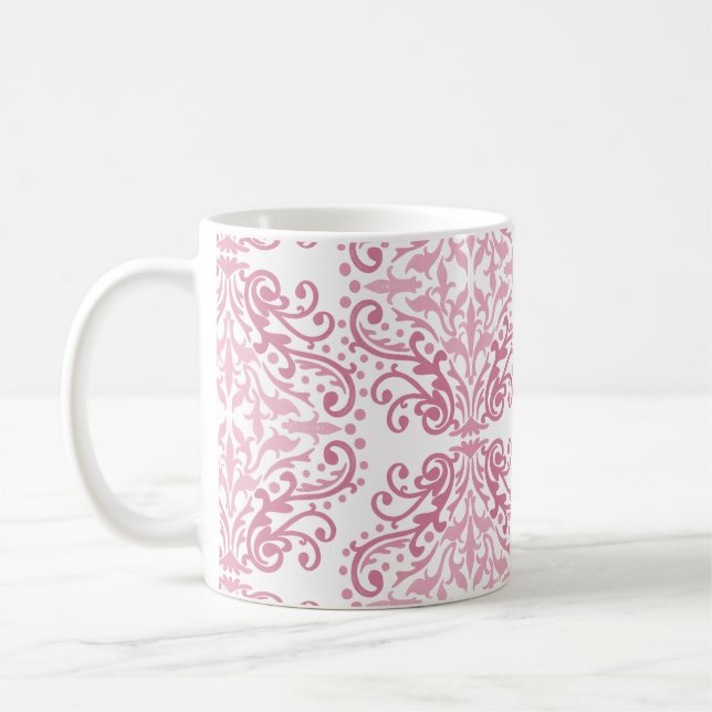 Taza De Café Pastel de café de Damasco Rosa Mug (Izquierda)