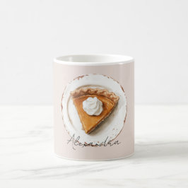Taza De Café Pastel de Calabaza en un Plato