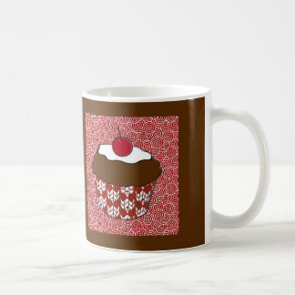 Taza De Café Pastel de chocolate en el patrón rojo y blanco