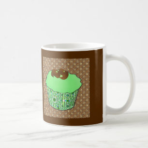 Taza De Café Pastel de chocolate esmerilado de menta, fondo fra
