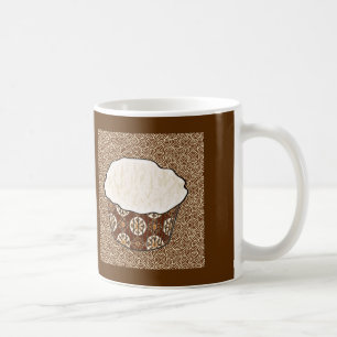 Taza De Café Pastel de coco, fondo japonés de batir