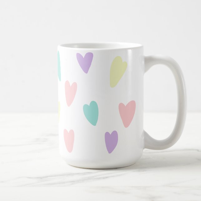 Taza De Café Pastel de corazones (Derecha)