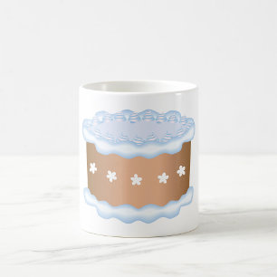 Taza De Café Pastel de Cumpleaños con Glaseado Azul Postre Pana