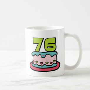 Taza De Café Pastel de cumpleaños de 76 años