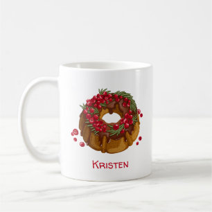 Taza De Café Pastel de Cumpleaños de Arándano con Monograma Cap