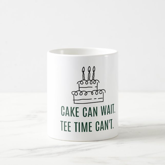 Taza De Café Pastel de cumpleaños de golf para golfista (Centro)