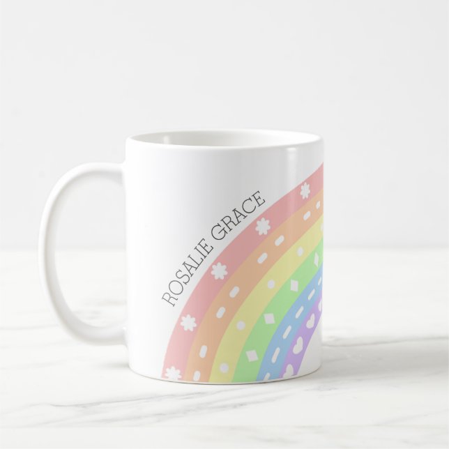 Taza De Café Pastel de niños arcoiris nombran a Mug - Chicas pe (Izquierda)
