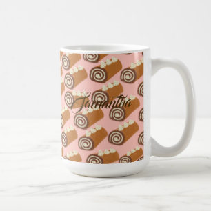 Taza De Café Pastel de Rollo de Chocolate