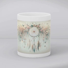 Taza De Café Pastel Floral Butterfly Dreamcatcher