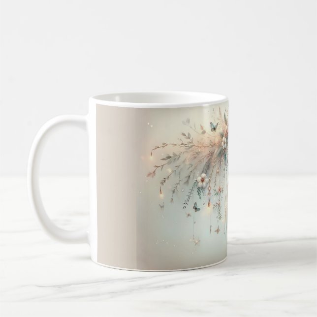 Taza De Café Pastel Floral Butterfly Dreamcatcher (Izquierda)