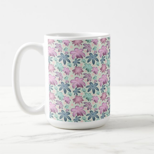 Taza De Café Pastel Floral watercolor Pattern  (Izquierda)